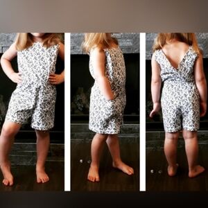 3/$20 Set Of 2 Custom Handmade Floral Outfits Romper + Dress Pockets Satin Trim